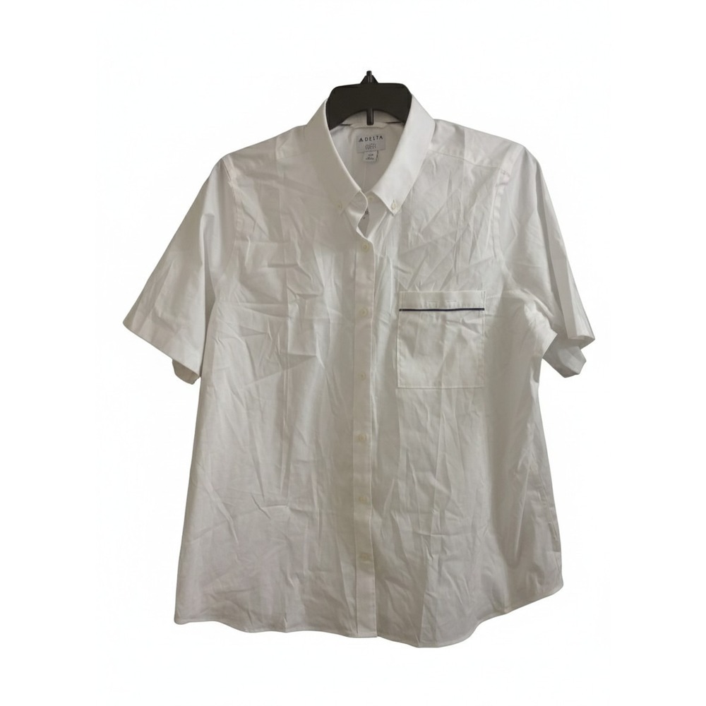 Delta Gps Apparel Short Sleeve Button Up Uniform White Shirt Size 2X NWT